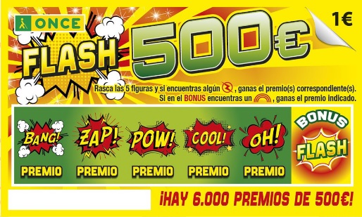 Rasca Flash 500€ Verano 2025 de la ONCE