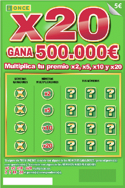 Rasca X20 de la ONCE