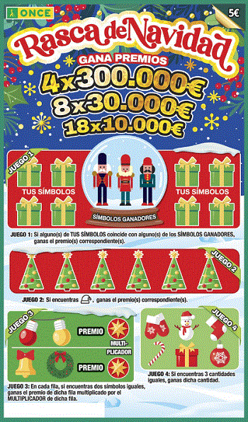 Rasca de Navidad 2025 de la ONCE