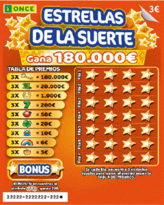 Rasca estrellas de la suerte de la ONCE