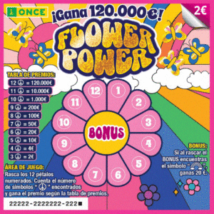 Rasca flower power de la ONCE