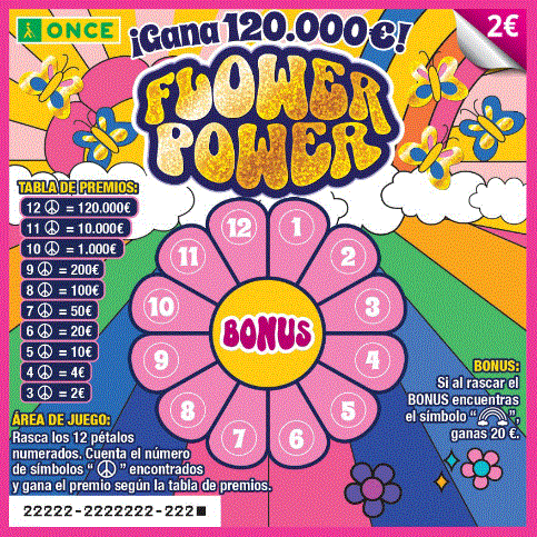 Rasca flower power de la ONCE
