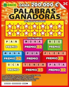Rasca palabras ganadoras de la ONCE
